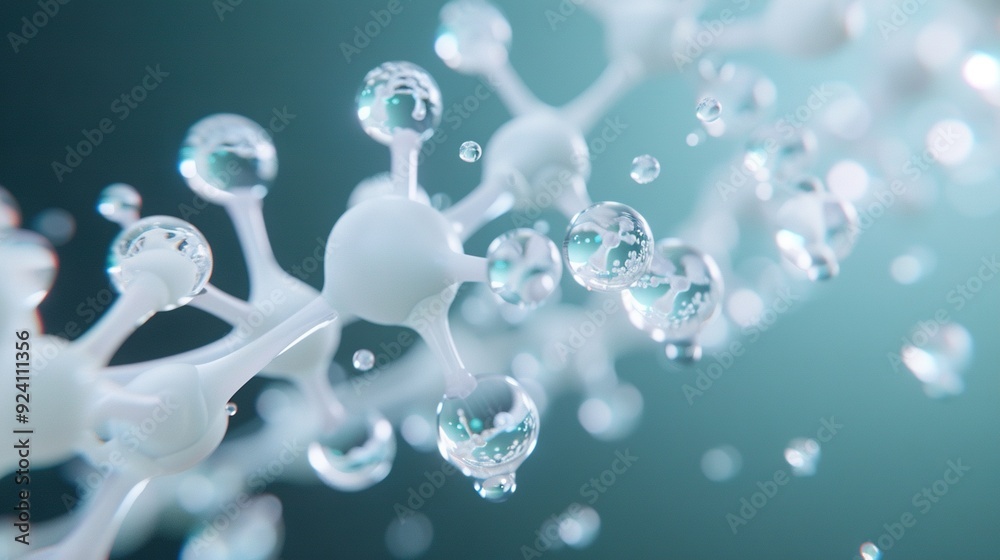 Canvas Prints a close-up of a group of bubbles on a monochrome background with a blue sky above