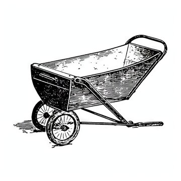 recommend clip art: Vintage Wheelbarrow Illustration for Garden and Farming Use