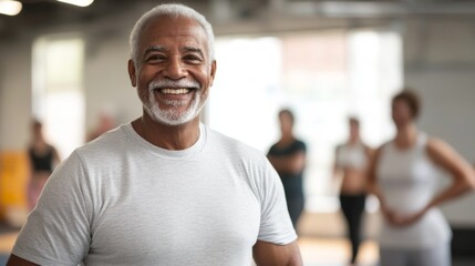 Obraz premium Smiling Senior Fitness Enthusiast
