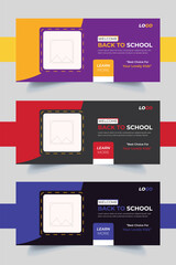 school web banner design or facebook cover design template