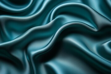Obraz premium Luxurious teal silk fabric draping softly in natural light