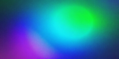 Obraz premium Vibrant grainy gradient abstract background blue green purple glowing color shape on black background colorful poster web banner design