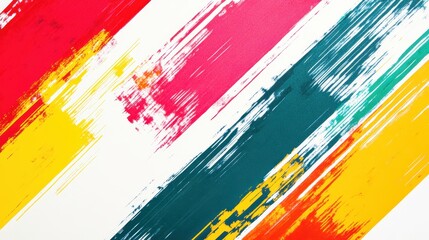 Obraz premium Vibrant abstract art with colorful paint strokes across a white background, showcasing dynamic movement and creativity.
