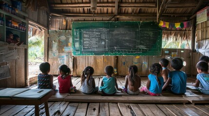 Children Learning in a Rural Classroom - Education, Hope, and Determination in a Developing Country Setting