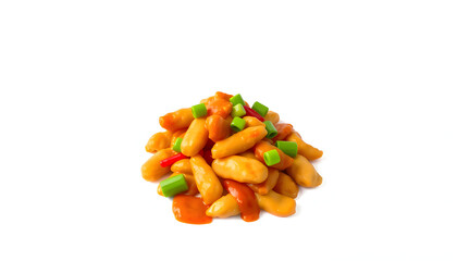 Kung Pao Chicken isolated with white highlights, png