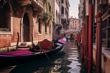 Gondola Serenade A Venetian Tale in Brown and Magenta