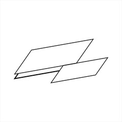 title label with line art illustration of parallelogram combination