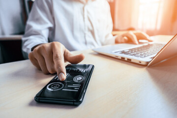 Businessman accountant or financial expert analyze business report graph and finance chart at corporate office. Concept of finance economy, banking business and stock market research. uds