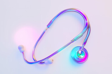 Fototapeta premium Holographic statoscope on a white background. Medicine. 