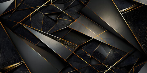 geometric black gold background. luxurious textured background of lines and slabs