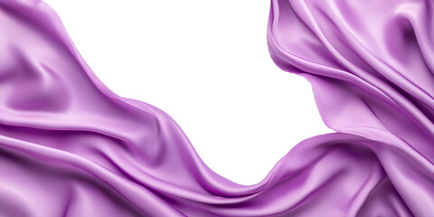 Close-up of flowing violet silk fabric with elegant folds, creating a luxurious and soft texture, ideal for backgrounds, fashion design, or branding that emphasizes sophistication and elegance
