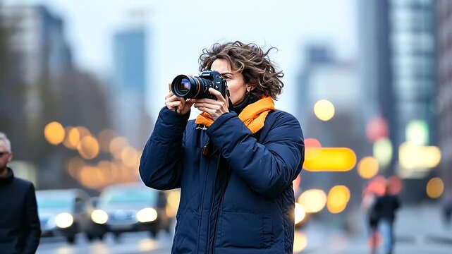 A dedicated photojournalist documenting intense protests, showcasing the impact of visual storytelling and unwavering determination.