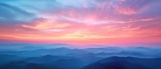 Obraz premium Tranquil Dawn: Pastel-Colored Clouds and First Light of Day