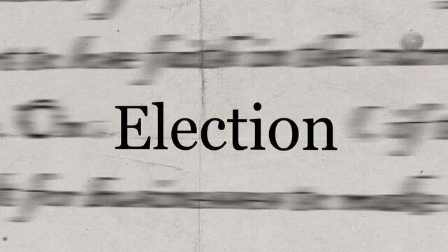 The word Election for news headline - text intro flashing breaking news topic trend. Politics, economics, society, controversial debates, and current affairs. Newspaper and social media.