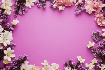 Elegant floral border with vibrant flowers lush greenery on light background. Ideal for decorative designs wedding invitations or romantic designs valentines day, mother's day, women's day