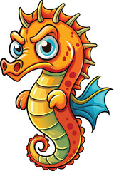 A sea horse cartoon illustration