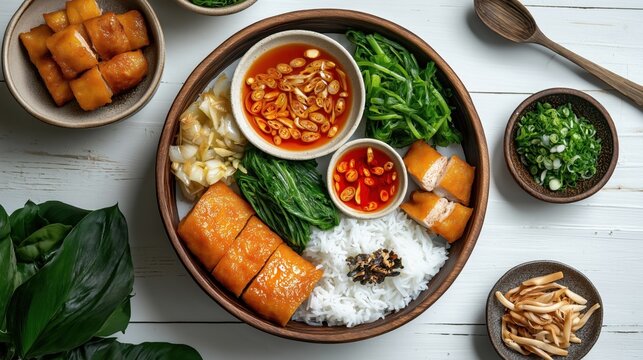 Nasi Ulam - traditional Malaysian food