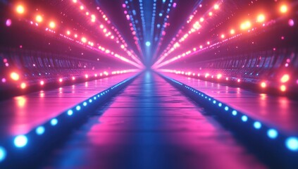 Abstract Neon Lights Tunnel