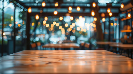 Table in a bar with a blurred background