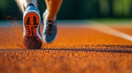 A close-up shows a sprinter's spikes gripping the track, ready to launch forward in a split second.