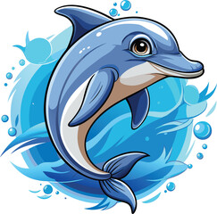 A dolphin cartoon vector illustration