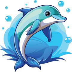 A dolphin cartoon vector illustration