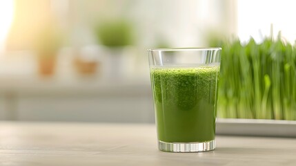 glass of fresh green smoothie