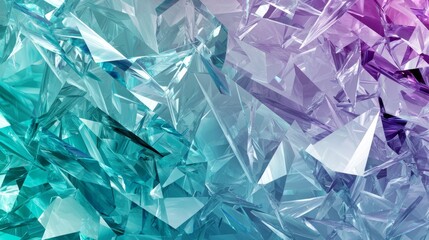 Obraz premium Abstract crystal shards in blue and purple sparkle, creating a modern, stylish design with a futuristic look. Reflecting light beautifully, it adds elegance and luxury