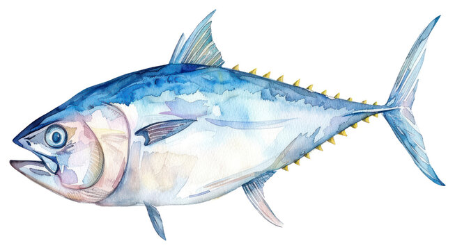 recommend clip art: PNG Watercolor tuna fish illustration