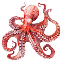 Fototapeta premium PNG Vibrant octopus marine life illustration