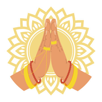 hands making namaste greeting
