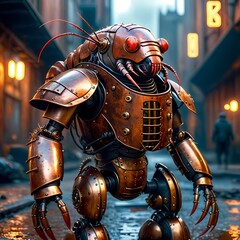 Fototapeta premium Steampunk Lobster Hybrid