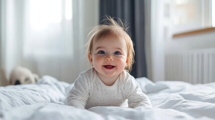 Fototapeta premium Cute baby's bed photo