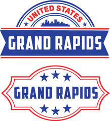 Grand Rapids Michigan Vector Set