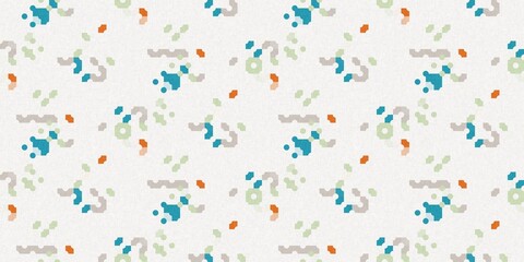 Simple glitch geometric seamless abstract banner with playful woven summer color. Bright whimsical gender neutral border bold irregular shape textile cotton effect edging.