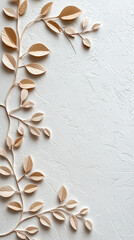 Botanical Wall Decor on Textured Background