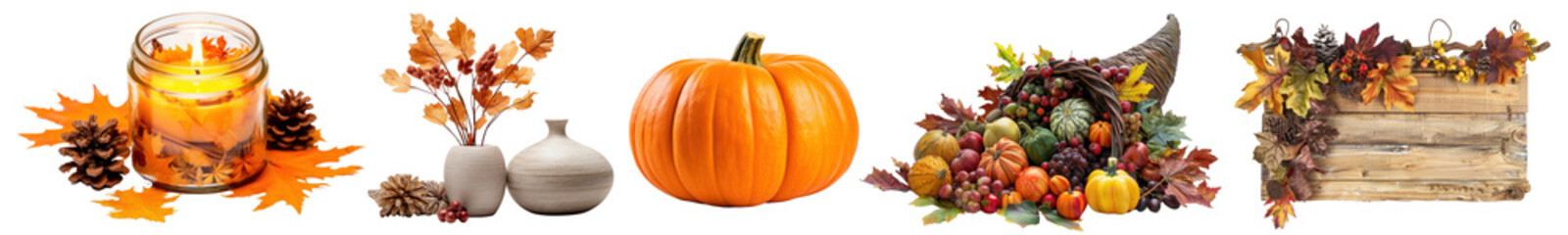 thanksgiving png cut out element set