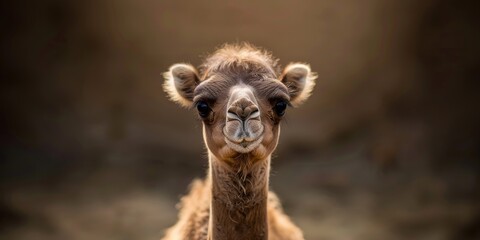 Fototapeta premium Stunning Image of Juvenile Camel Young Camel Photography One Year Old Juvenile Camel