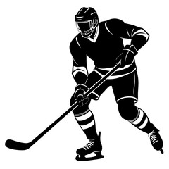 hockey player silhouette vector illustration