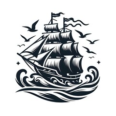 illustration of a sailing ship