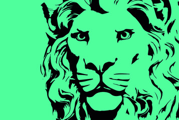 minimalist style the lion head