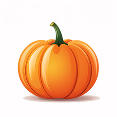 Obraz premium A bright orange pumpkin isolated on a white background, flat style, simple design