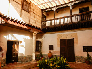 Toledo, Spain, July Monasterio de San Juan de los Reyes looking at the interior halls where the monnks used to roam.