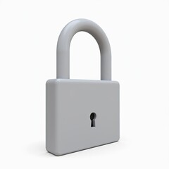 A white padlock with a keyhole, symbolizing security and protection, on a white background.