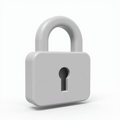 Simple gray padlock symbolizing security and protection, isolated on a white background.