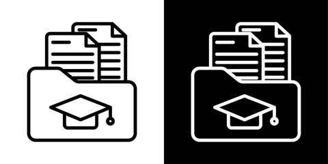 Curriculum thin line vector icon set.