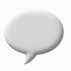 Simple, white speech bubble icon with a smooth and clean design on a plain white background.