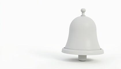 Minimalist white bell on a plain background, symbolizing simplicity and clarity.