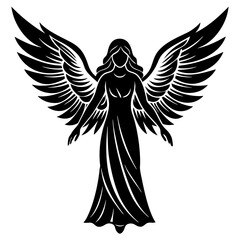 Elegant Angel Silhouette Vector Art