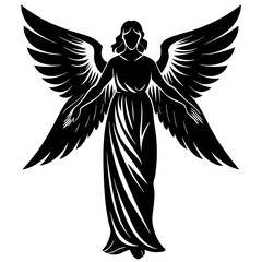 Elegant Angel Silhouette Vector Art